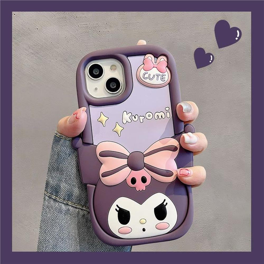 Kuromi Butterfly Anti-Fall Soft Silicone Case - iPhone 15 Pro