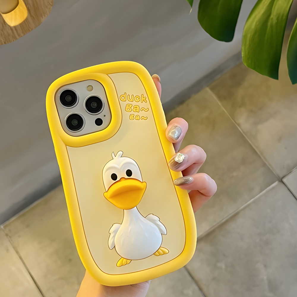 3D Duck Silicone Soft Protective Phone Case - iPhone 13 Pro