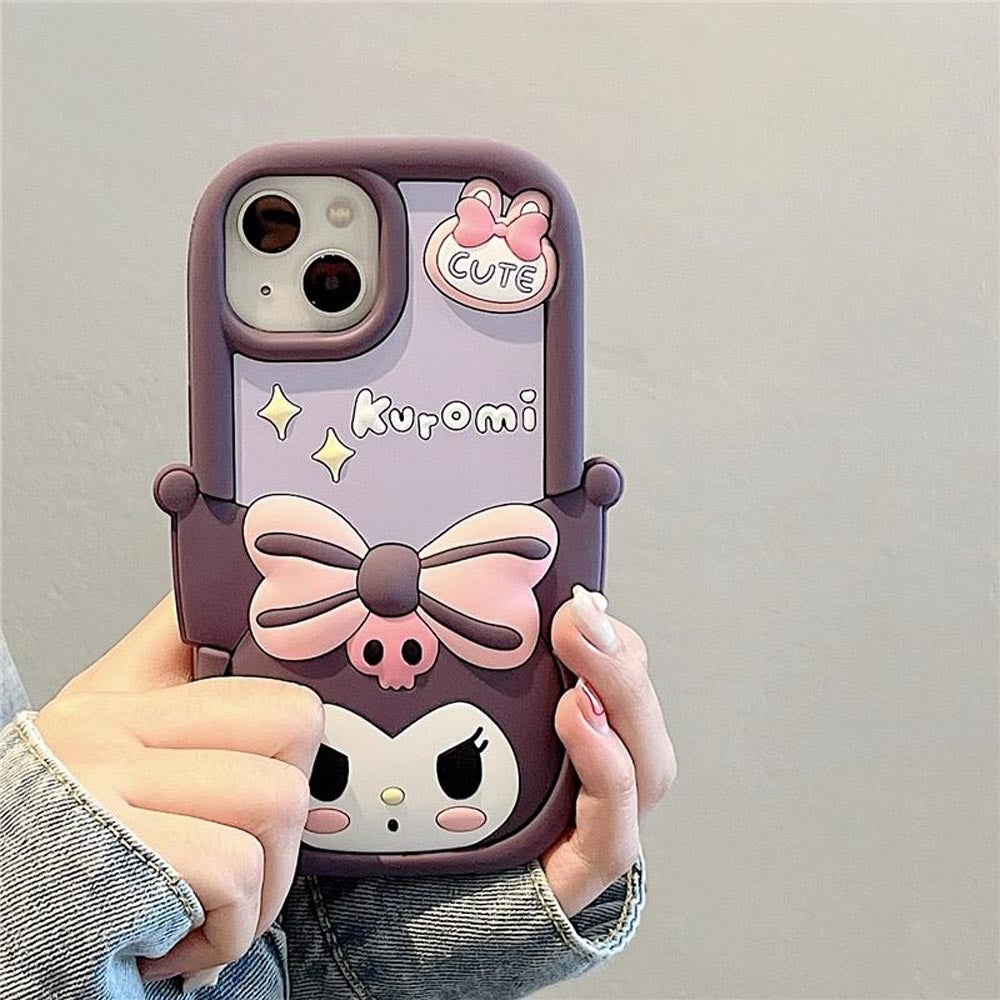 Kuromi Butterfly Anti-Fall Soft Silicone Case - iPhone 15 Pro