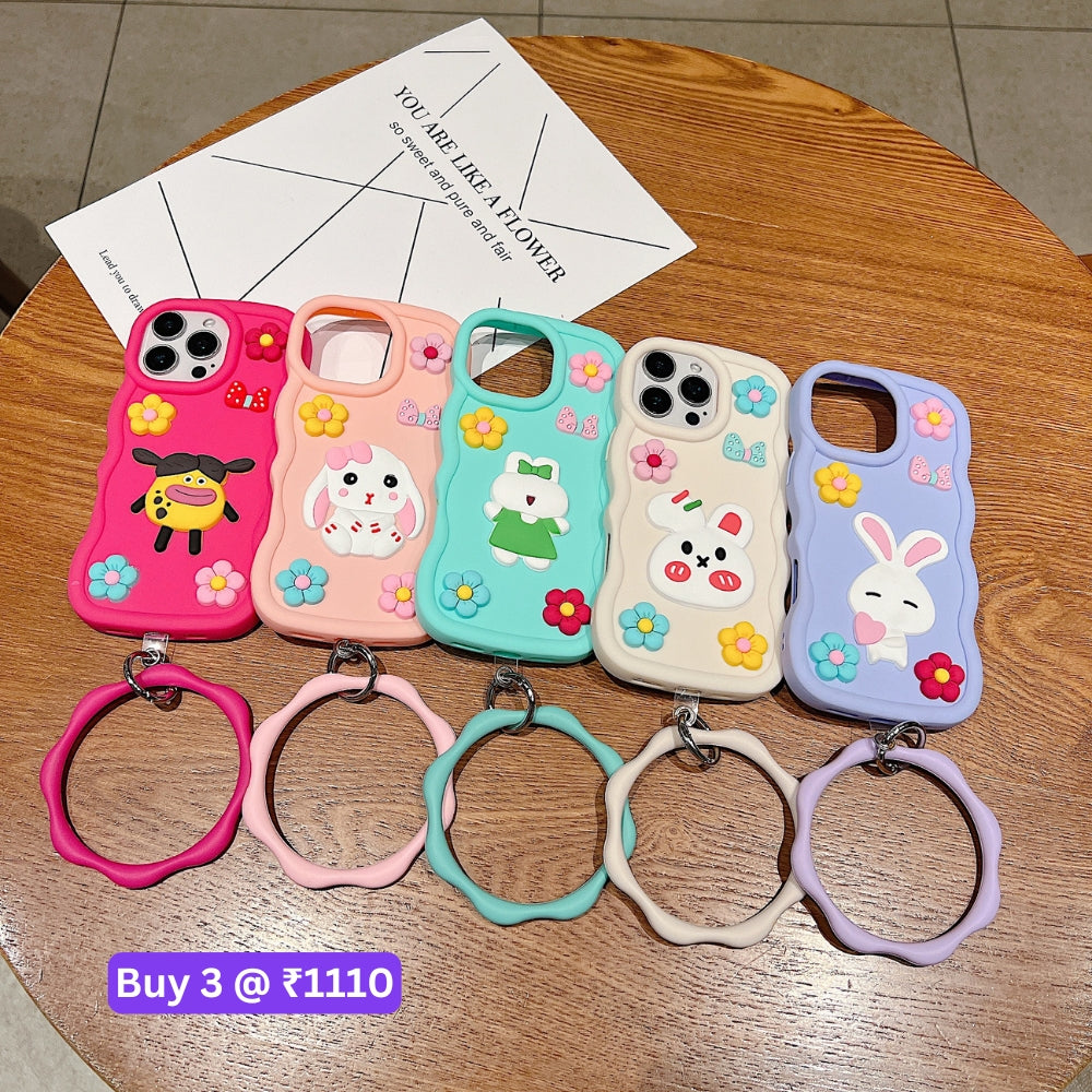 3D Flower and Cartoon TPU (Soft) Phone Case - Oppo Reno 8T(5G)