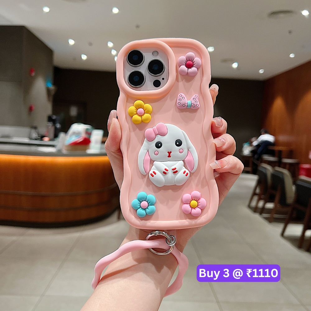 3D Flower and Cartoon TPU (Soft) Phone Case - Oppo Reno 11 Pro
