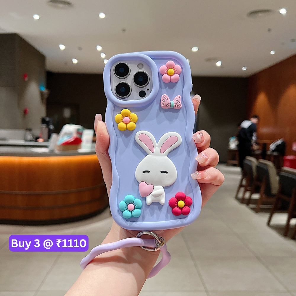 3D Flower and Cartoon TPU (Soft) Phone Case - Oppo Reno 12 Pro