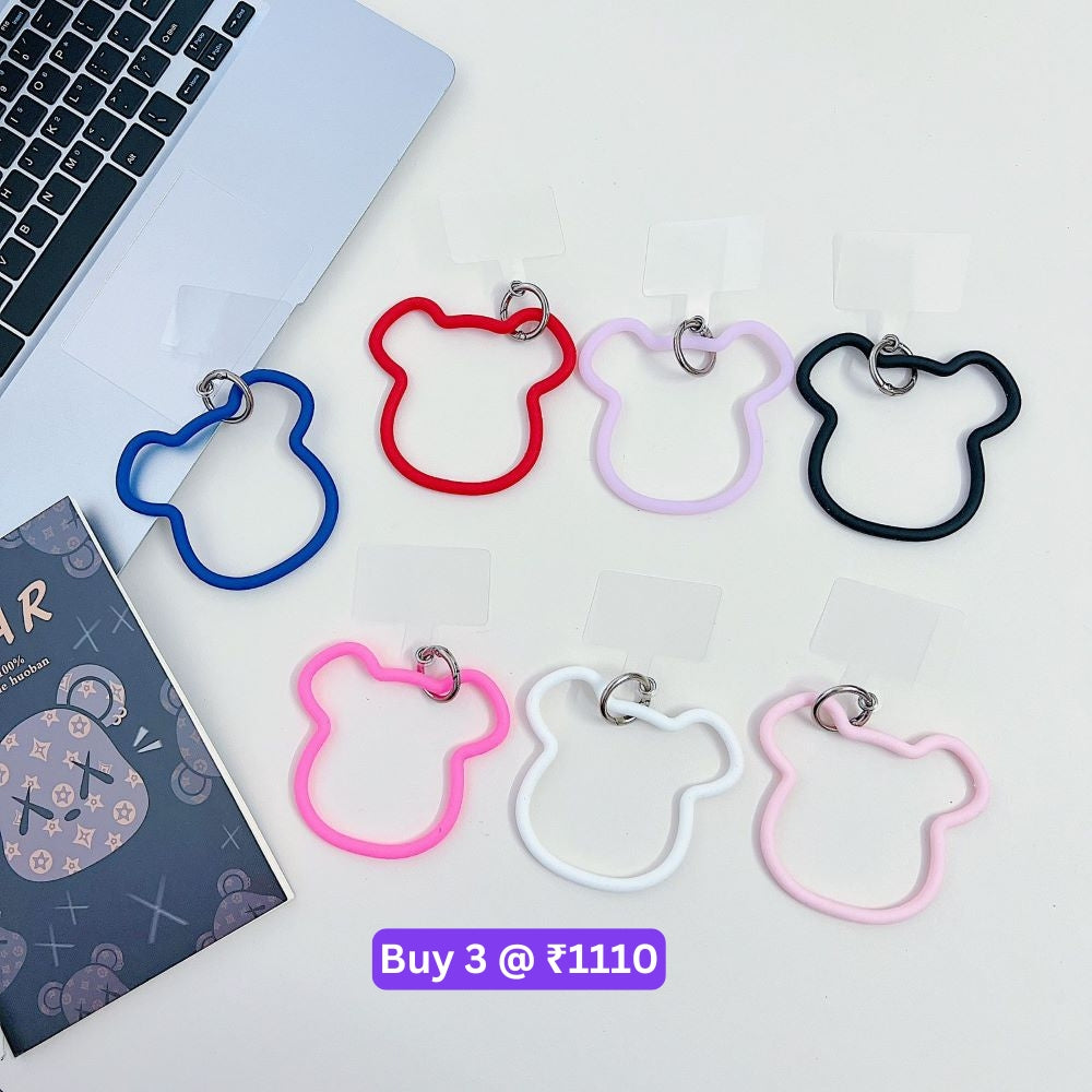 3D Machine Bear Soft Phone Case With Random Color Bracelet - iPhone 12