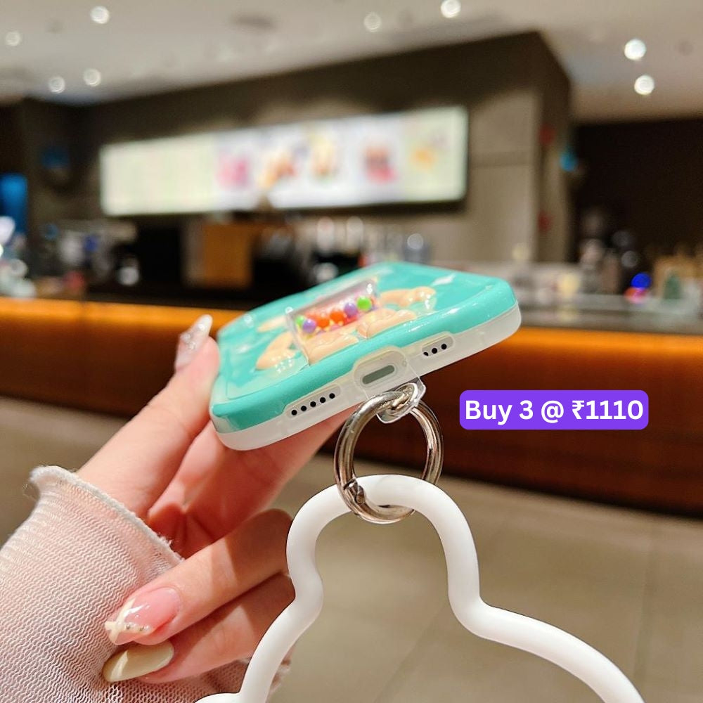 3D Machine Bear Soft Phone Case With Random Color Bracelet - iPhone 12