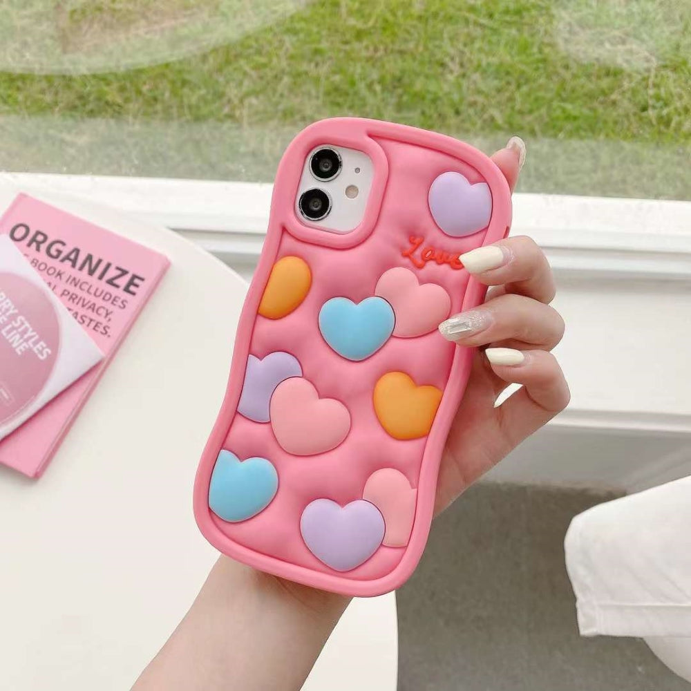 Love Pattern Shockproof Silicone Soft Cover - iPhone 13 Pro