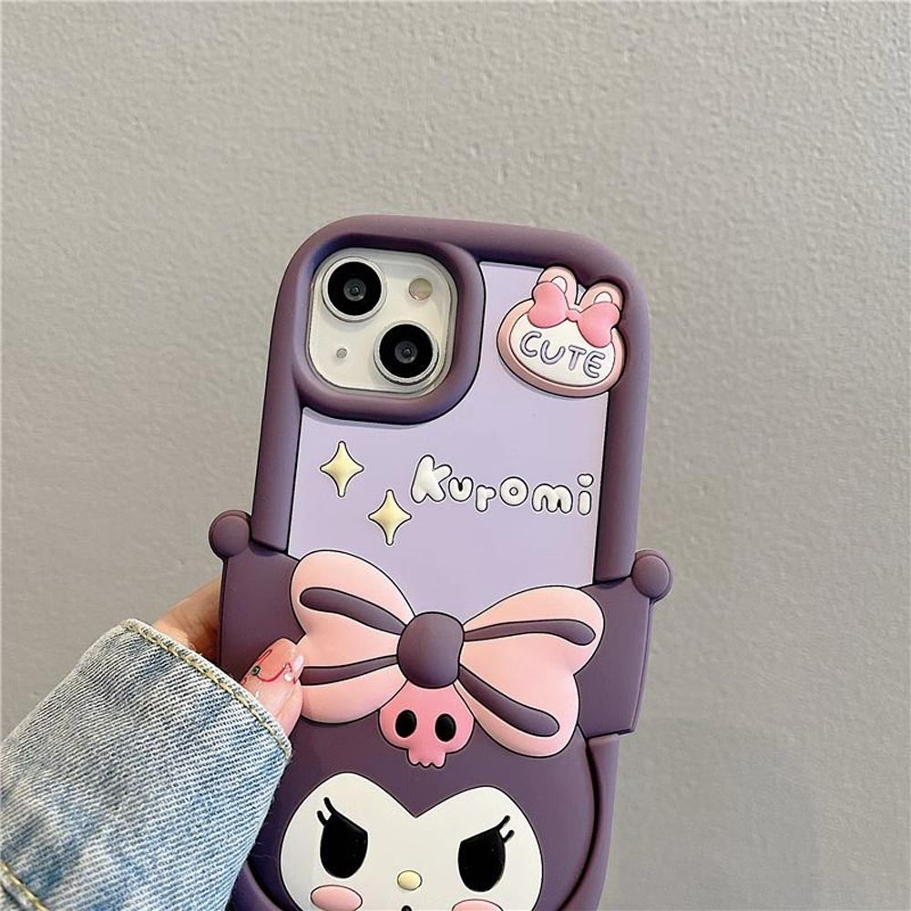 Kuromi Butterfly Anti-Fall Soft Silicone Case - iPhone 15 Pro