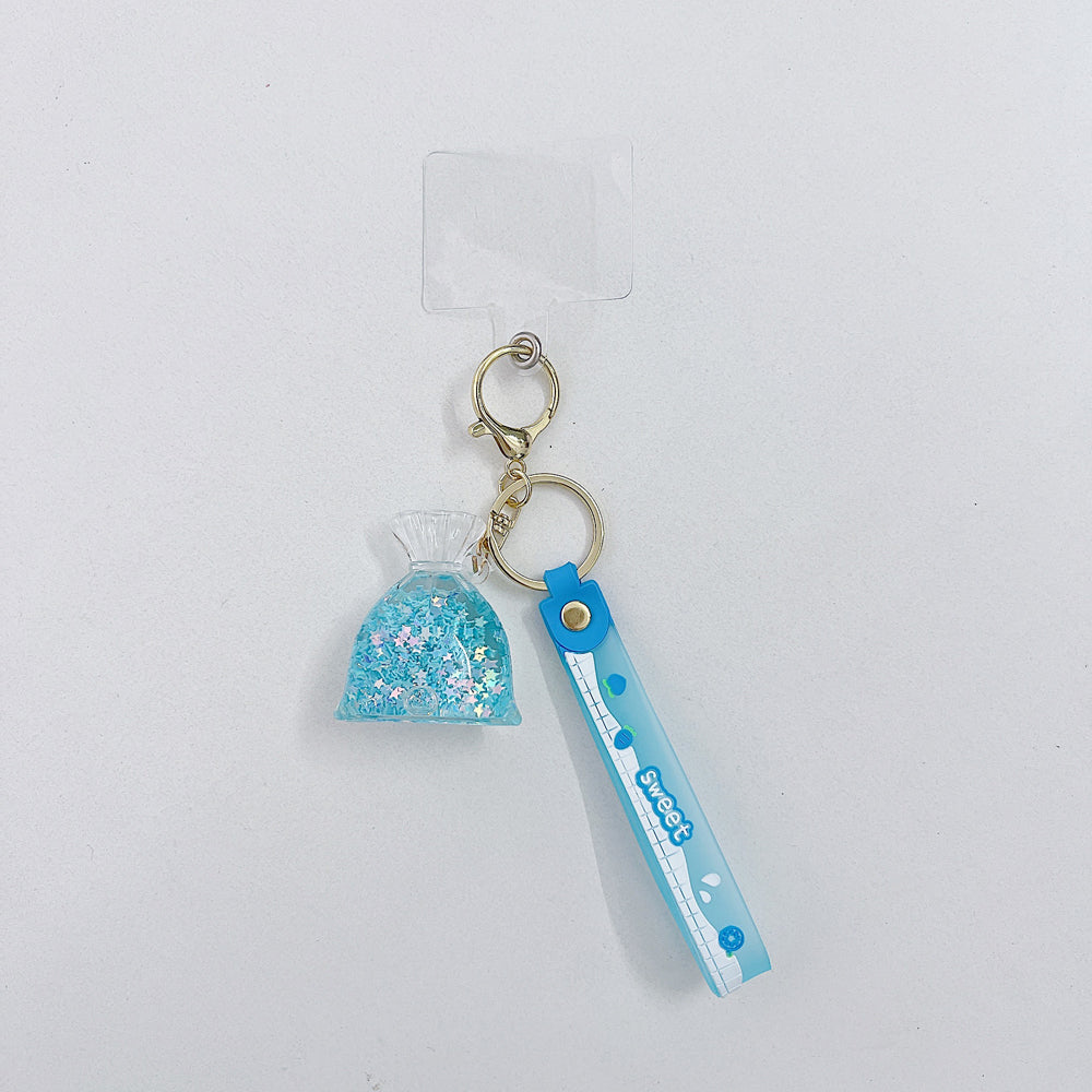 Floating Liquid Glitter Pouch Phone Charm | Keychain | Handbag Charm