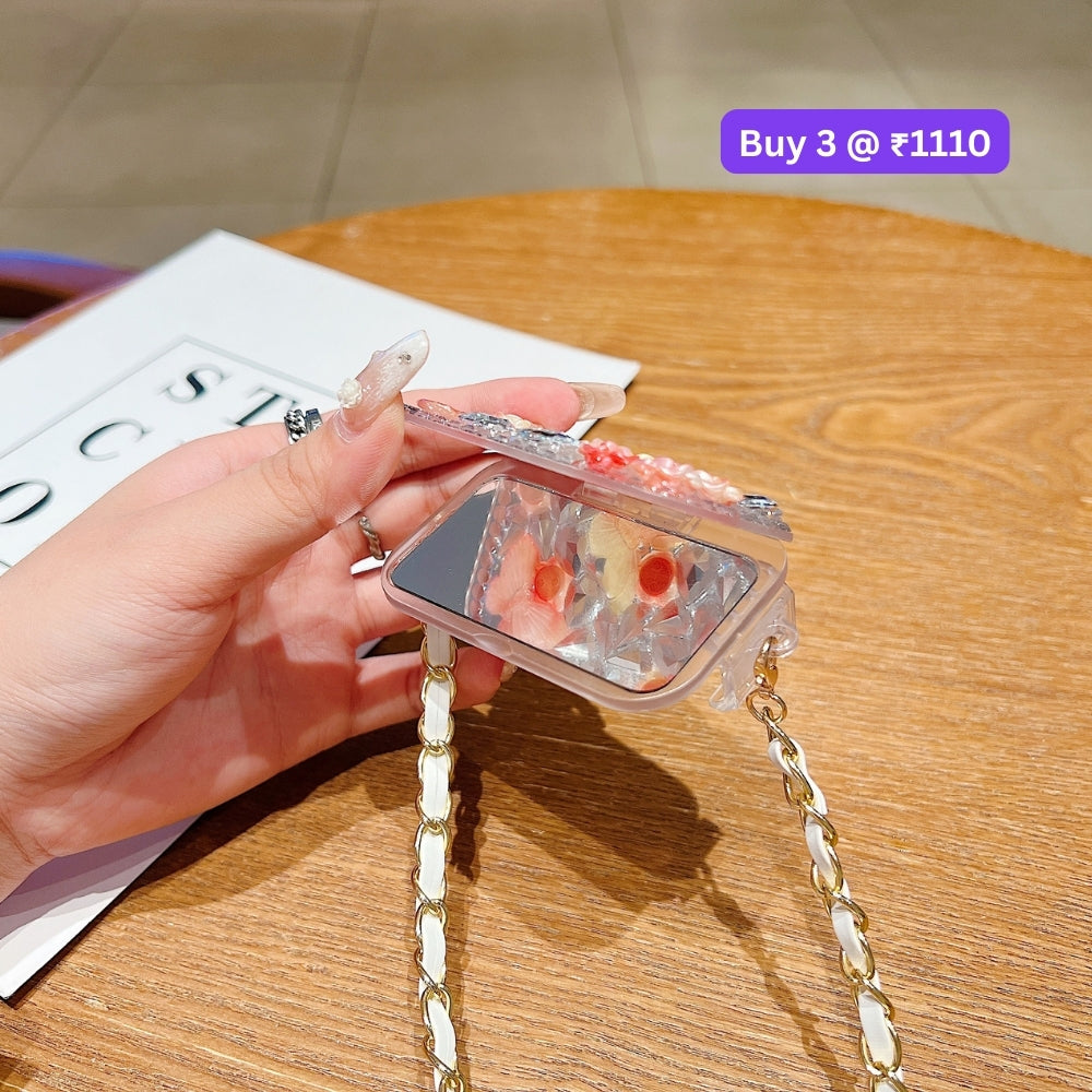 Acrylic Butterfly and Flower Charm Pattern Universal Stand with Crystal Bracelet