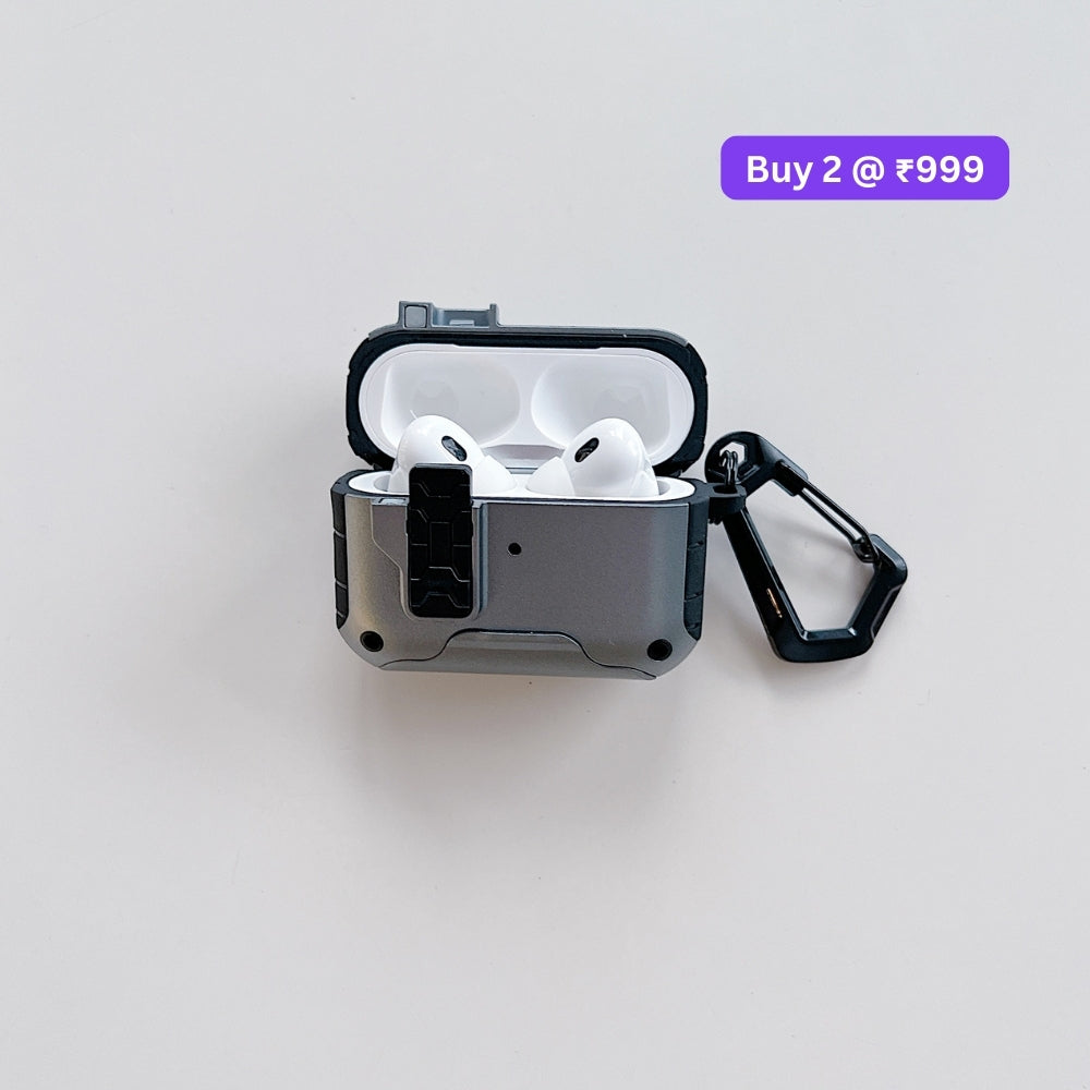 Anti-Scratch Protective PC (Hard) Airpod Case with Keychain Hook for Airpod Pro 2 | Airpod 4