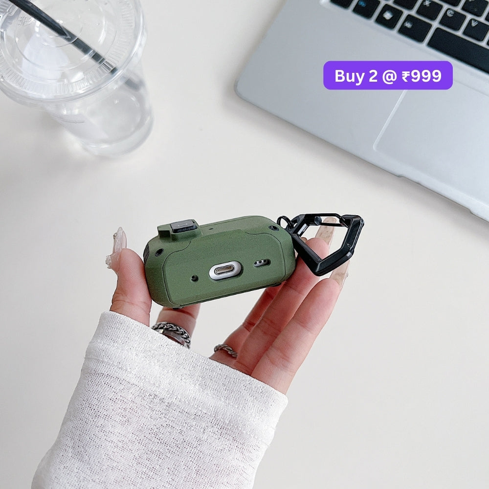 Anti-Scratch Protective PC (Hard) Airpod Case with Keychain Hook for Airpod Pro 2 | Airpod 4