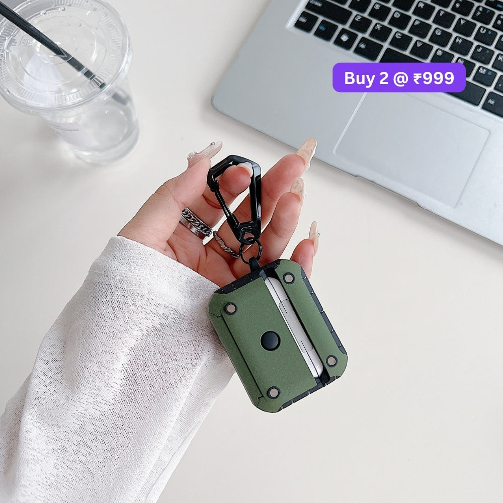 Anti-Scratch Protective PC (Hard) Airpod Case with Keychain Hook for Airpod Pro 2 | Airpod 4