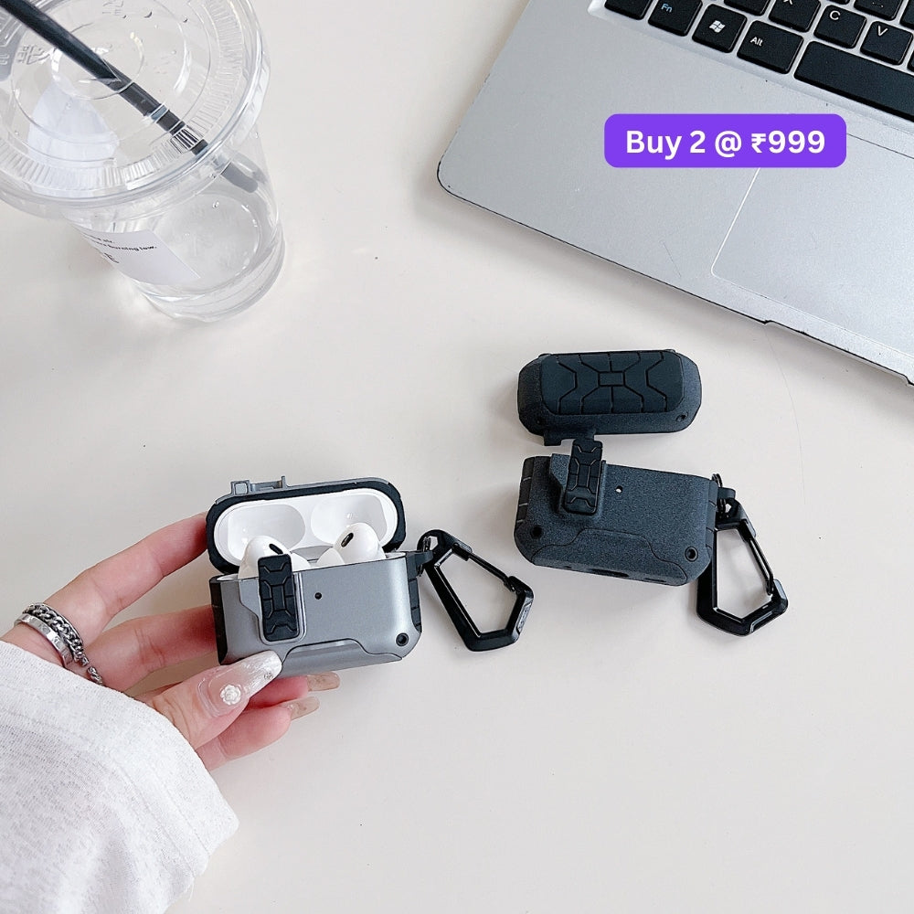 Anti-Scratch Protective PC (Hard) Airpod Case with Keychain Hook for Airpod Pro 2 | Airpod 4