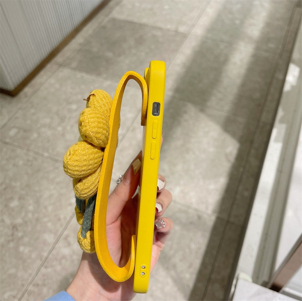 Cute Flower Wrist Strap Holder Silicone Soft Camera Protection Case - iPhone 12