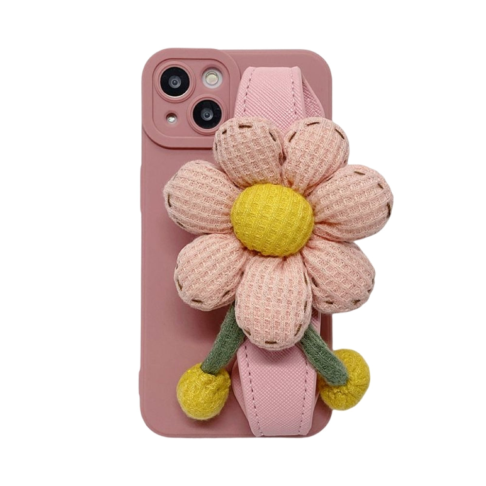 Cute Flower Wrist Strap Holder Silicone Soft Camera Protection Case - iPhone 12