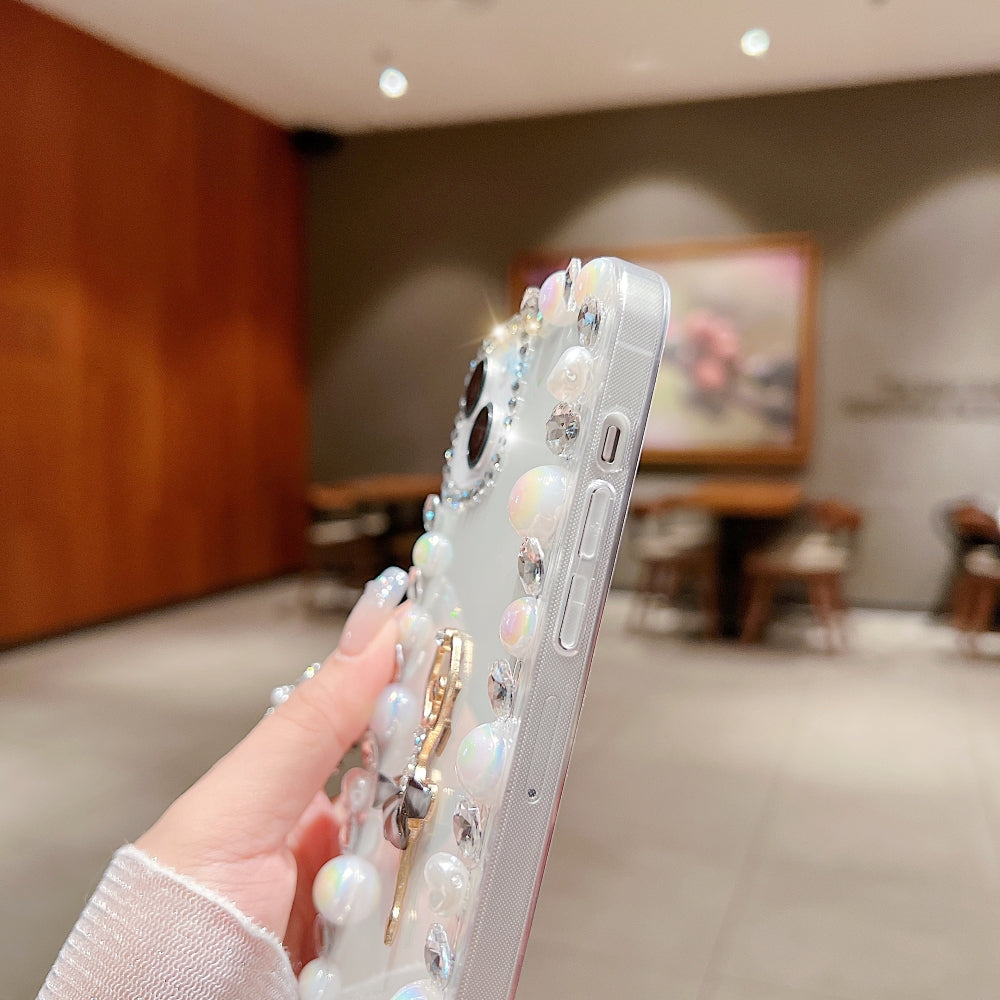 Ballerina Girl Charm Pearl Border Transparent Phone Case - iPhone 14 Pro