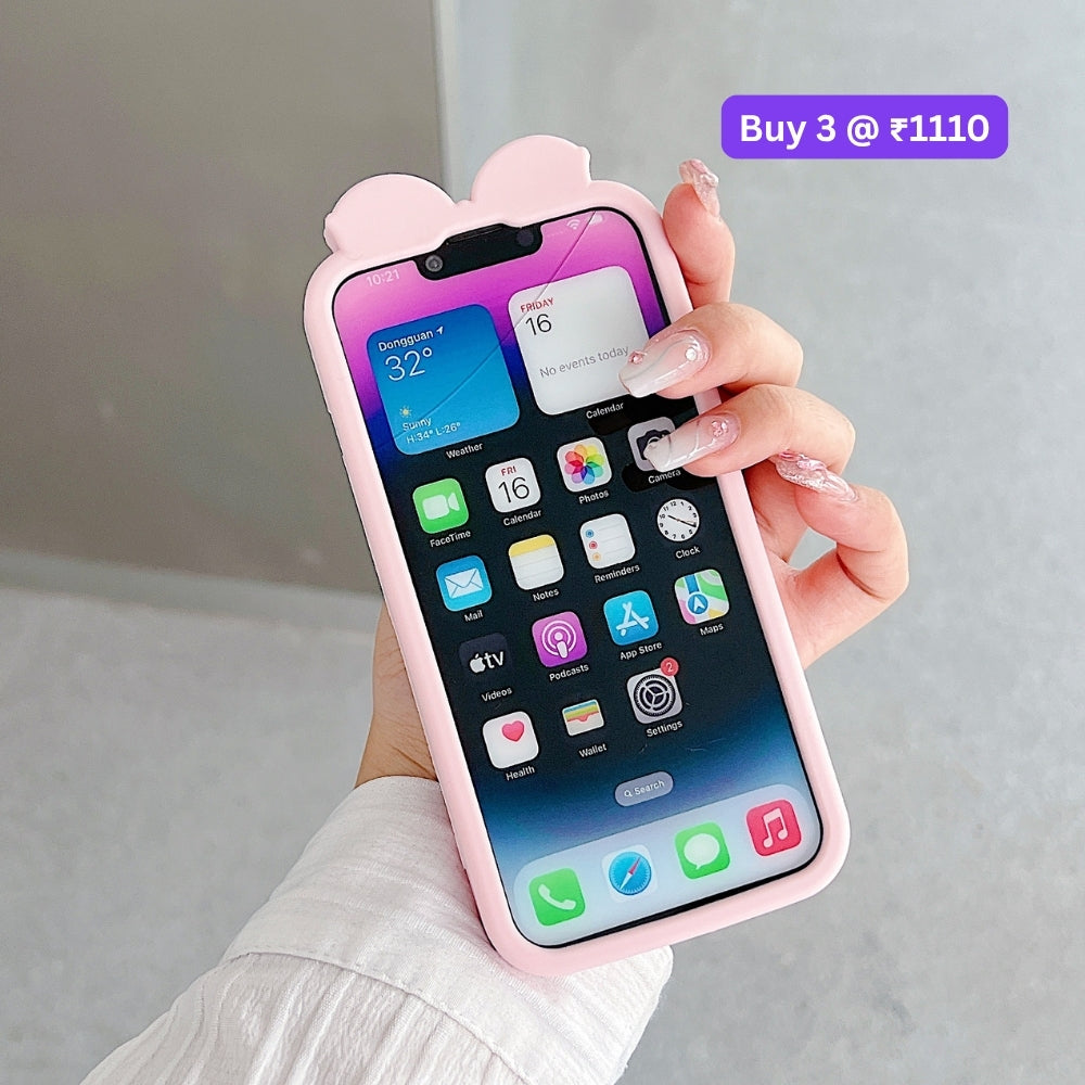 Bow Tulip Flower Silicone Soft Phone Case | Mobile Cover - iPhone 13 Pro Max