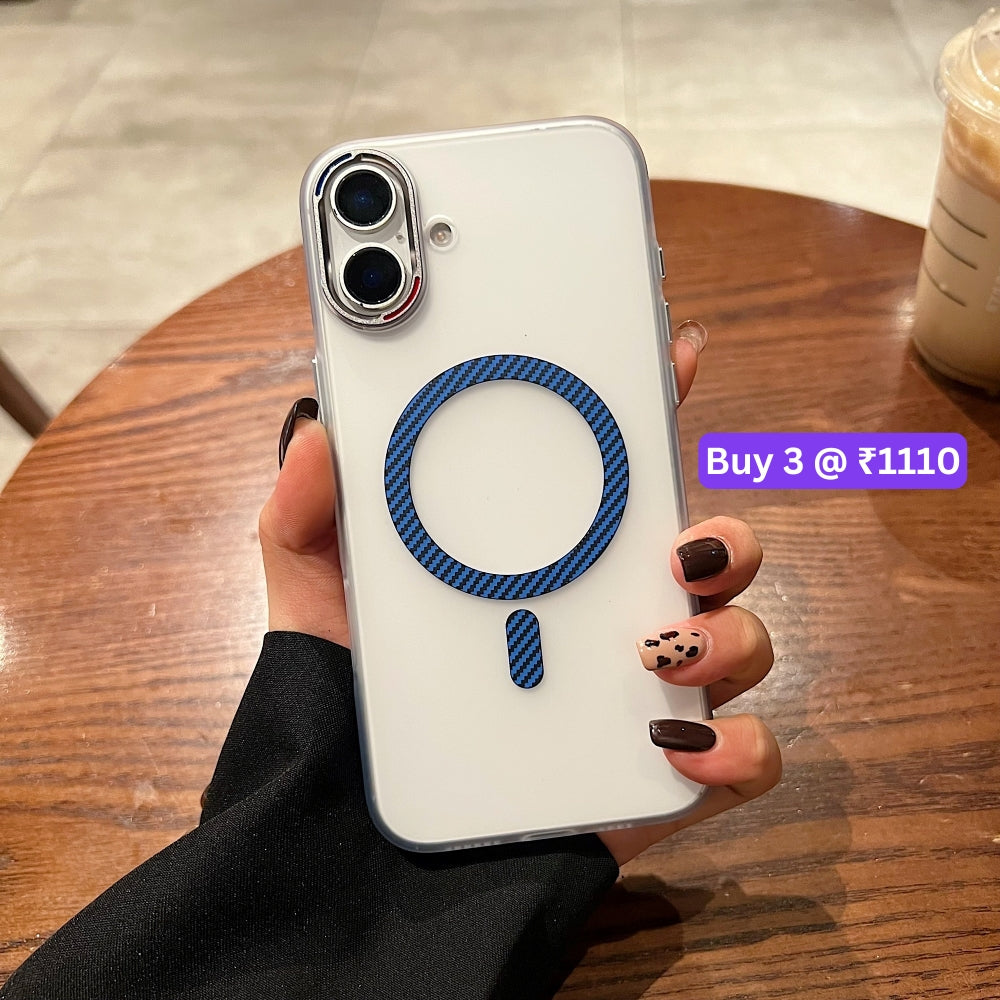 Carbon Fiber Pattern Built-in Magnetic Shockproof Phone Case - iPhone 16