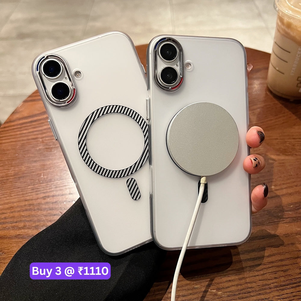 Carbon Fiber Pattern Built-in Magnetic Shockproof Phone Case - iPhone 16