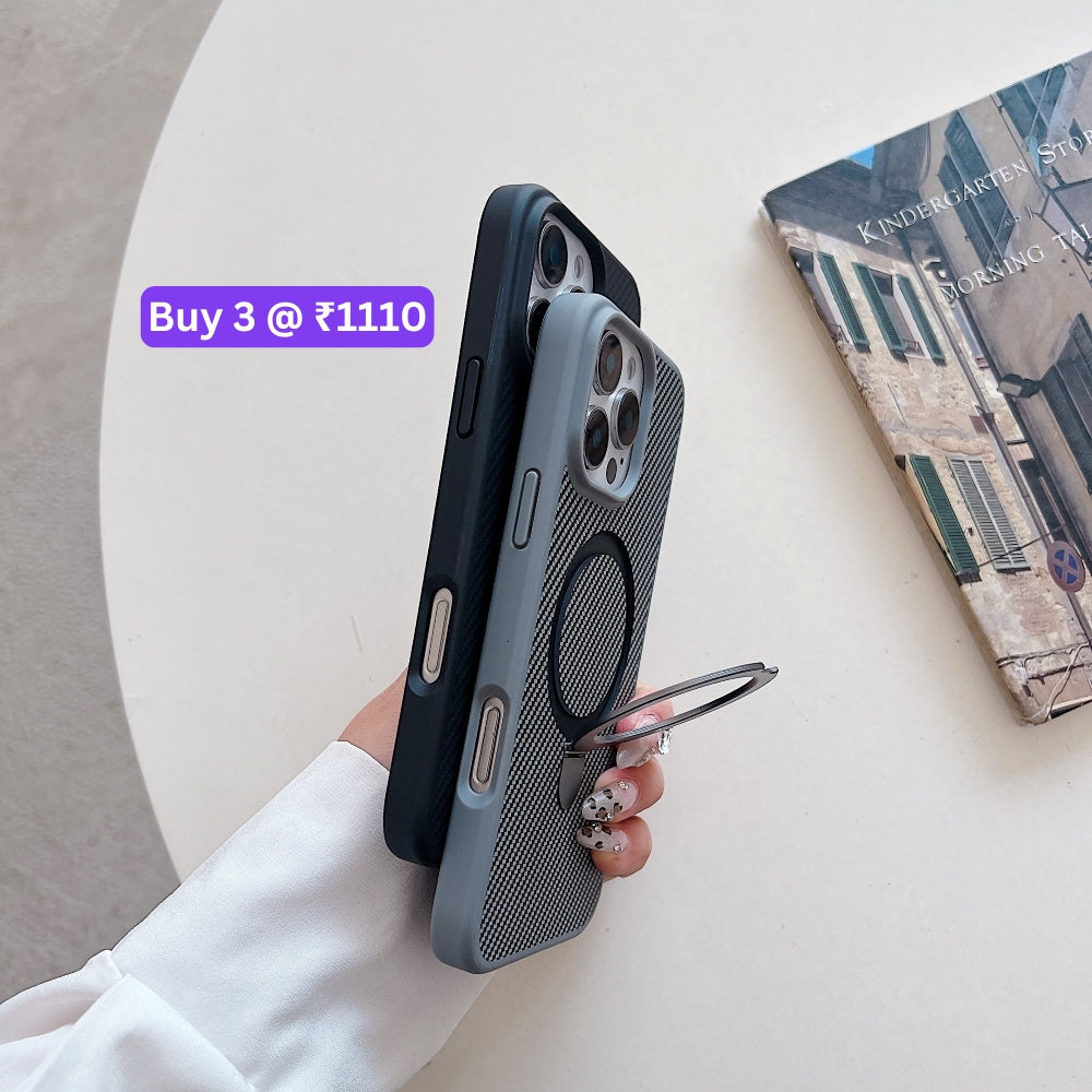 Carbon Fiber Ring Stand Magsafe Phone Case - iPhone 14 Pro