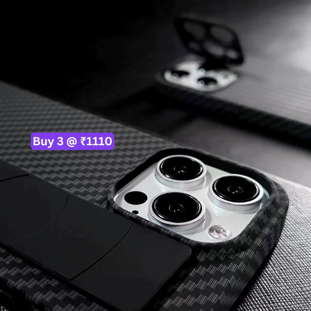 Carbon Fiber Rugged Hard Phone Case with Strap Holder - Samsung S25 Plus