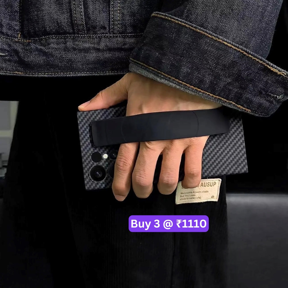 Carbon Fiber Rugged Hard Phone Case with Strap Holder - Samsung S25 Plus