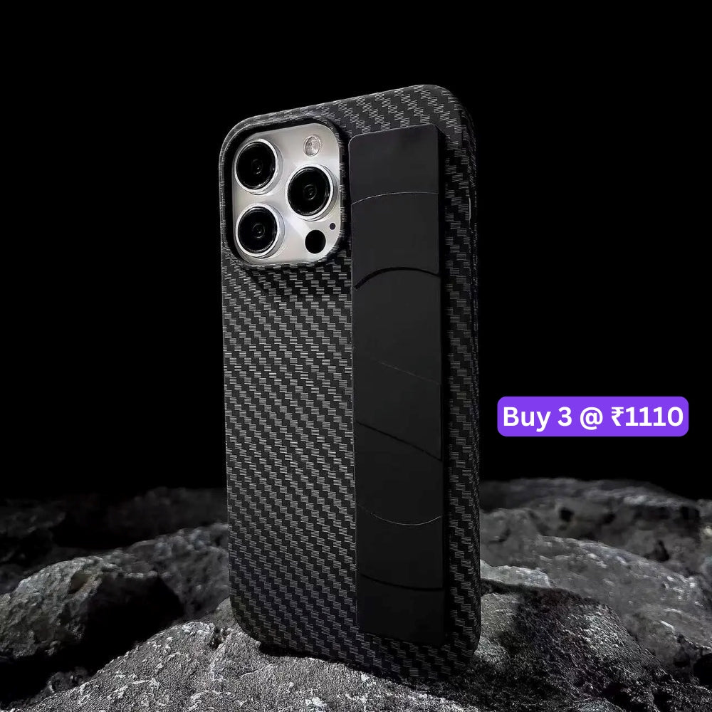 Carbon Fiber Rugged Hard Phone Case with Strap Holder - Samsung S25 Plus