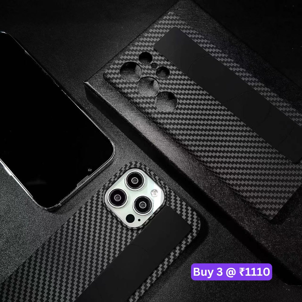 Carbon Fiber Rugged Hard Phone Case with Strap Holder - Samsung S25 Plus