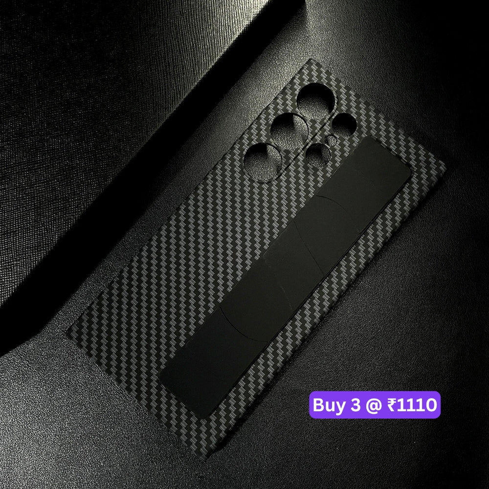 Carbon Fiber Rugged Hard Phone Case with Strap Holder - Samsung S25 Plus