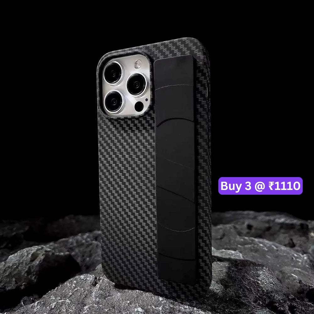 Carbon Fiber Rugged Hard Phone Case with Strap Holder - Samsung S25 Plus