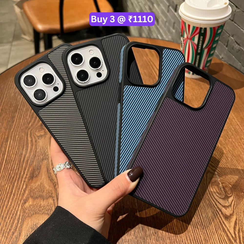 Carbon Fiber Texture PC (Hard) Phone Case - iPhone 15 Pro Max