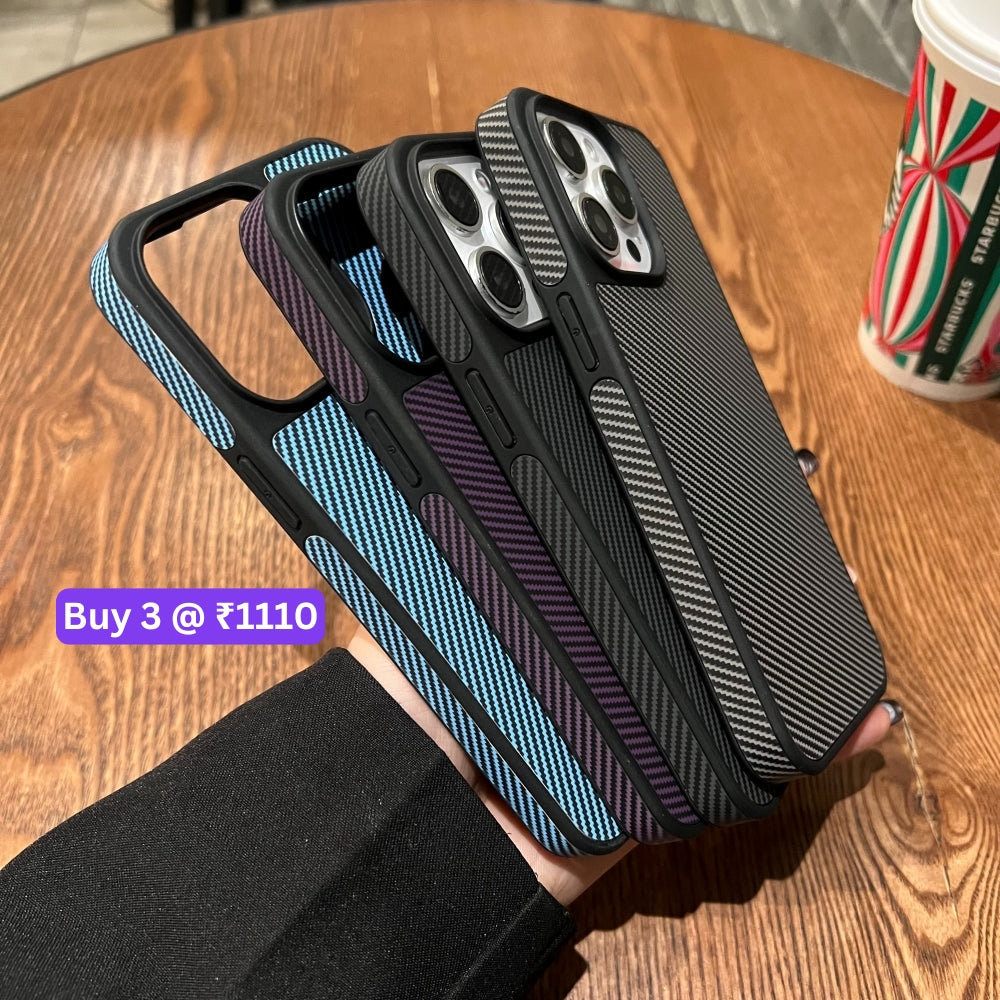 Carbon Fiber Texture PC (Hard) Phone Case - iPhone 15 Pro Max