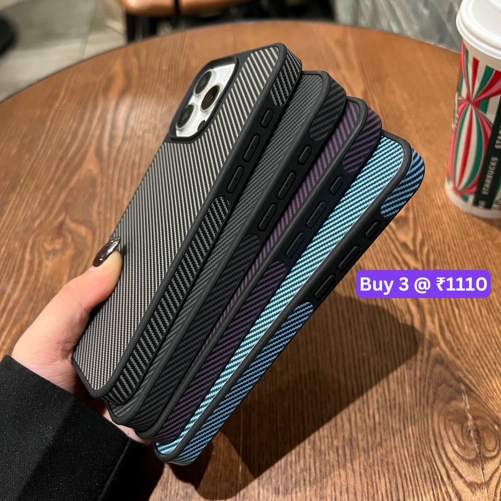 Carbon Fiber Texture PC (Hard) Phone Case - iPhone 15 Pro Max