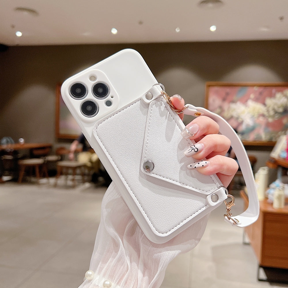 Card Wallet Lanyard Strap PU Leather Camera Protection Phone Case - Vivo V29