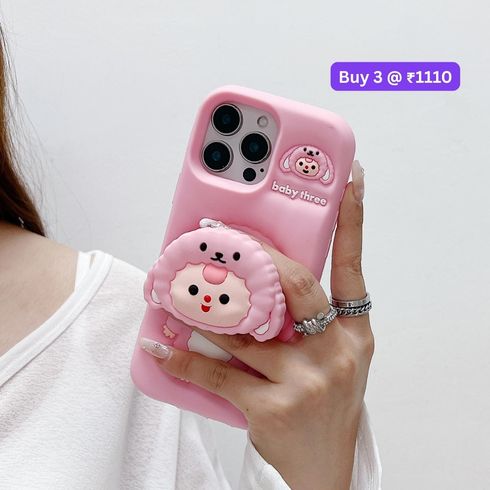 Cartoon Baby Holder Silicone Phone Case | Mobile Cover - iPhone 14 Pro Max