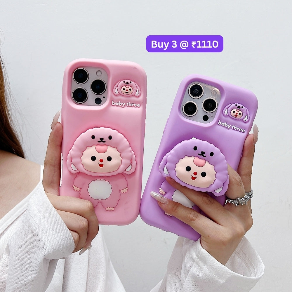 Cartoon Baby Holder Silicone Phone Case | Mobile Cover - iPhone 14 Pro Max