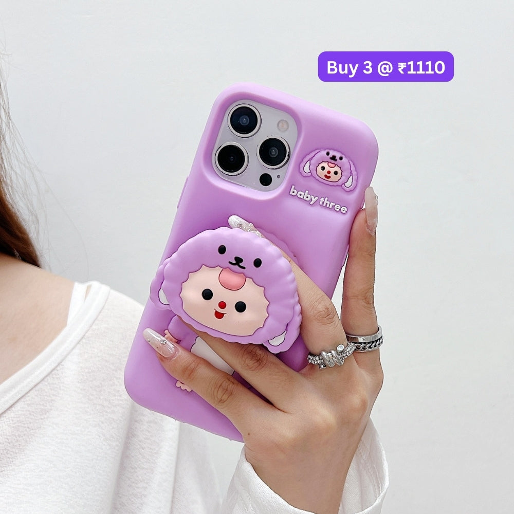 Cartoon Baby Holder Silicone Phone Case | Mobile Cover - iPhone 14 Pro Max