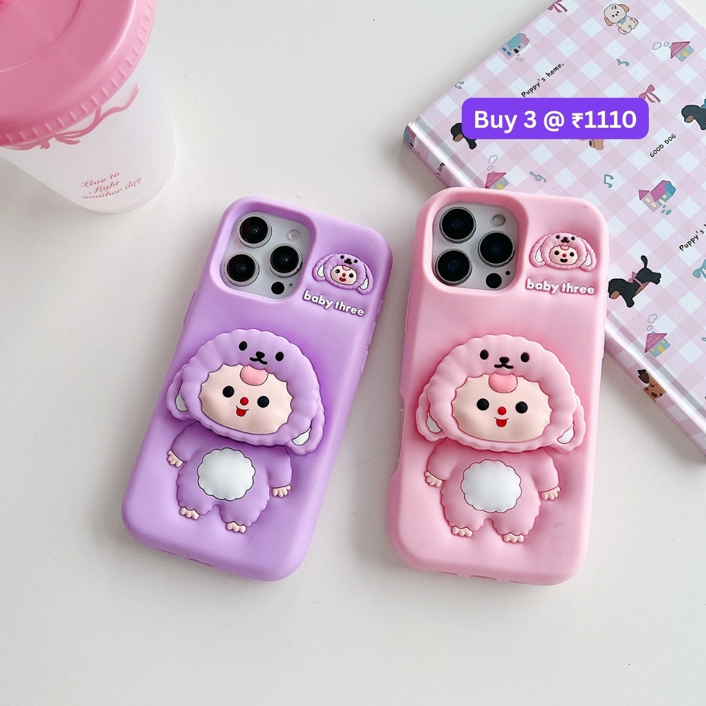 Cartoon Baby Holder Silicone Phone Case | Mobile Cover - iPhone 14 Pro Max