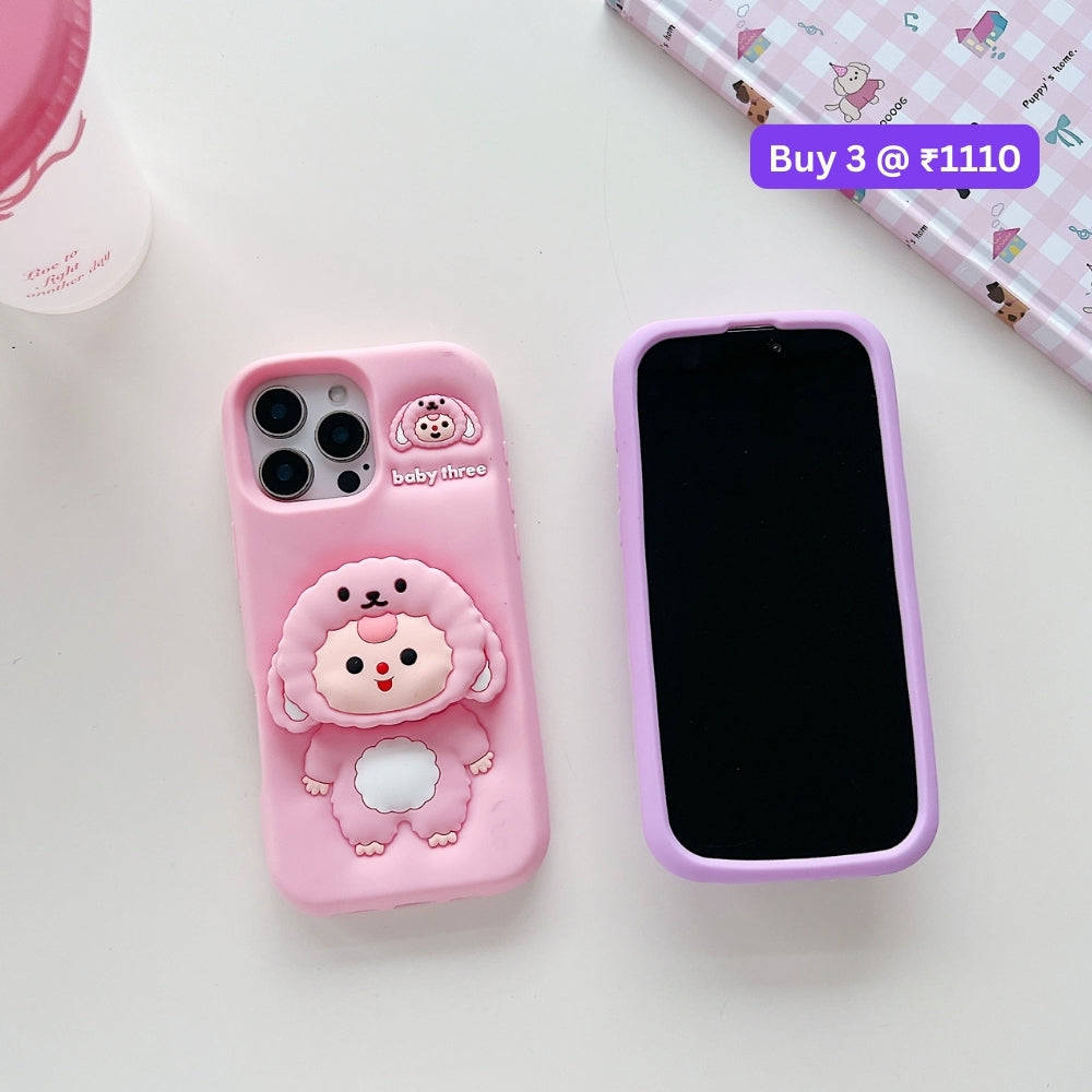 Cartoon Baby Holder Silicone Phone Case | Mobile Cover - iPhone 14 Pro Max