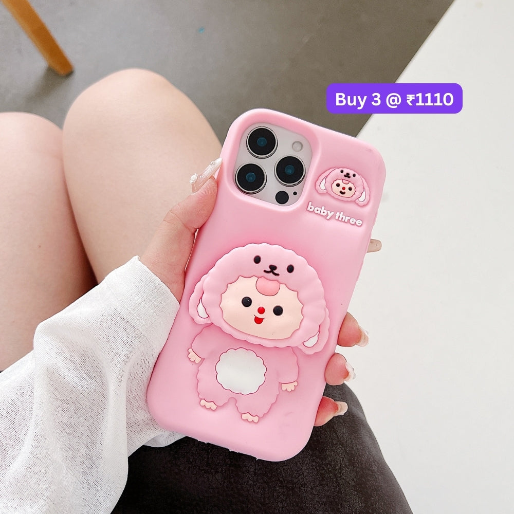 Cartoon Baby Holder Silicone Phone Case | Mobile Cover - iPhone 14 Pro Max