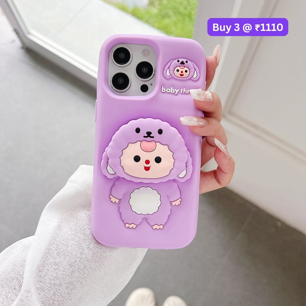 Cartoon Baby Holder Silicone Phone Case | Mobile Cover - iPhone 14 Pro Max