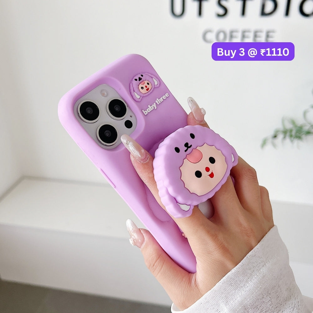 Cartoon Baby Holder Silicone Phone Case | Mobile Cover - iPhone 14 Pro Max