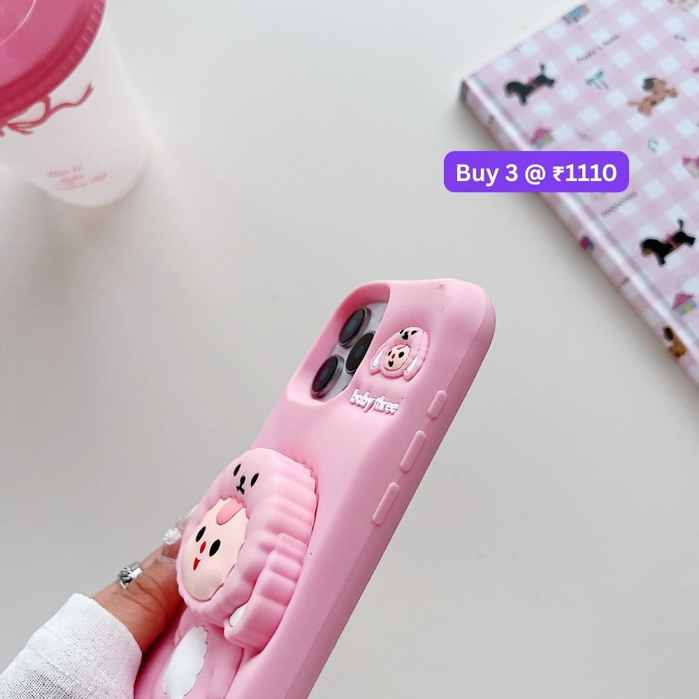 Cartoon Baby Holder Silicone Phone Case | Mobile Cover - iPhone 14 Pro Max