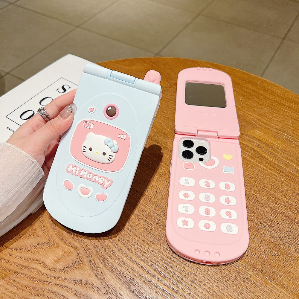 Cat Flip Mirror Anti-Slip Scratch Resistant TPU (Soft) Phone Case - iPhone 15