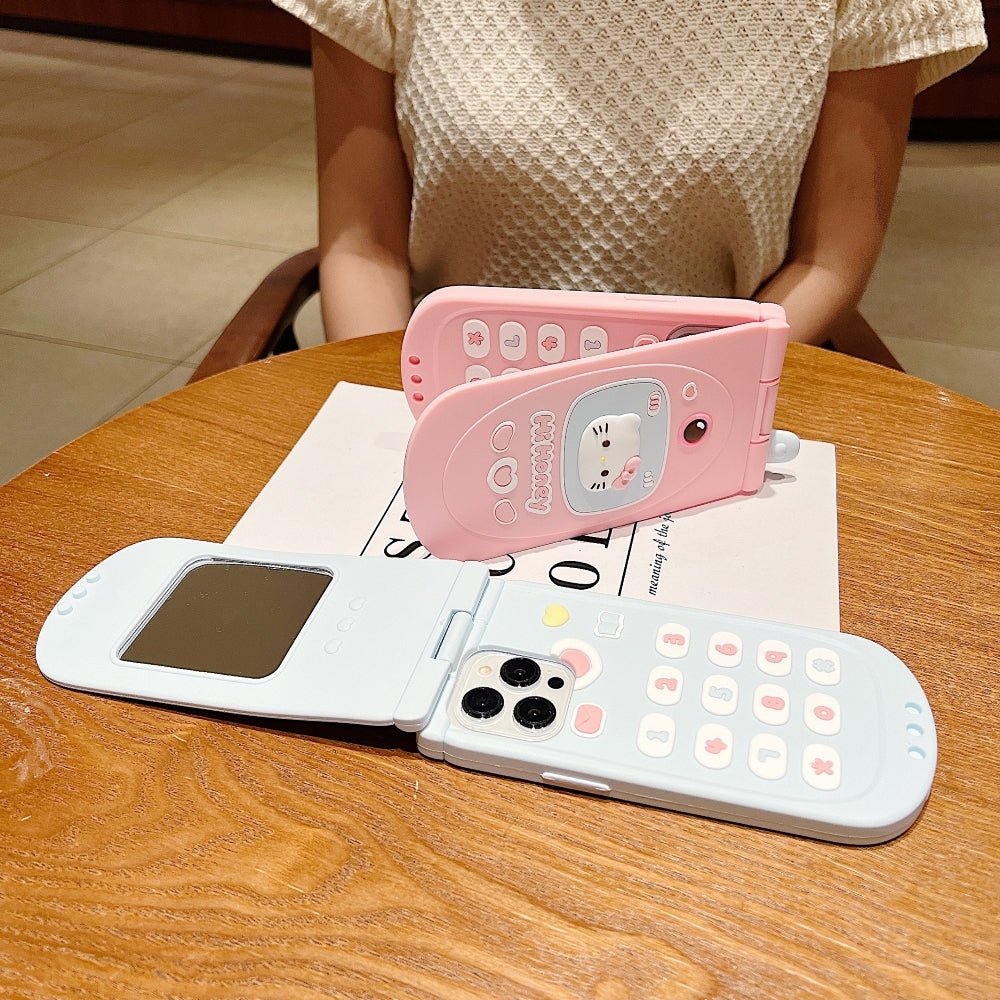 Cat Flip Mirror Anti-Slip Scratch Resistant TPU (Soft) Phone Case - iPhone 15