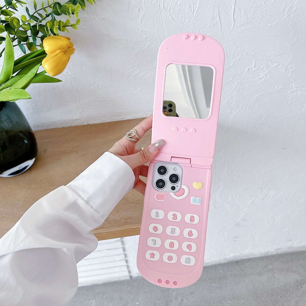 Cat Flip Mirror Anti-Slip Scratch Resistant TPU (Soft) Phone Case - iPhone 16 Pro Max