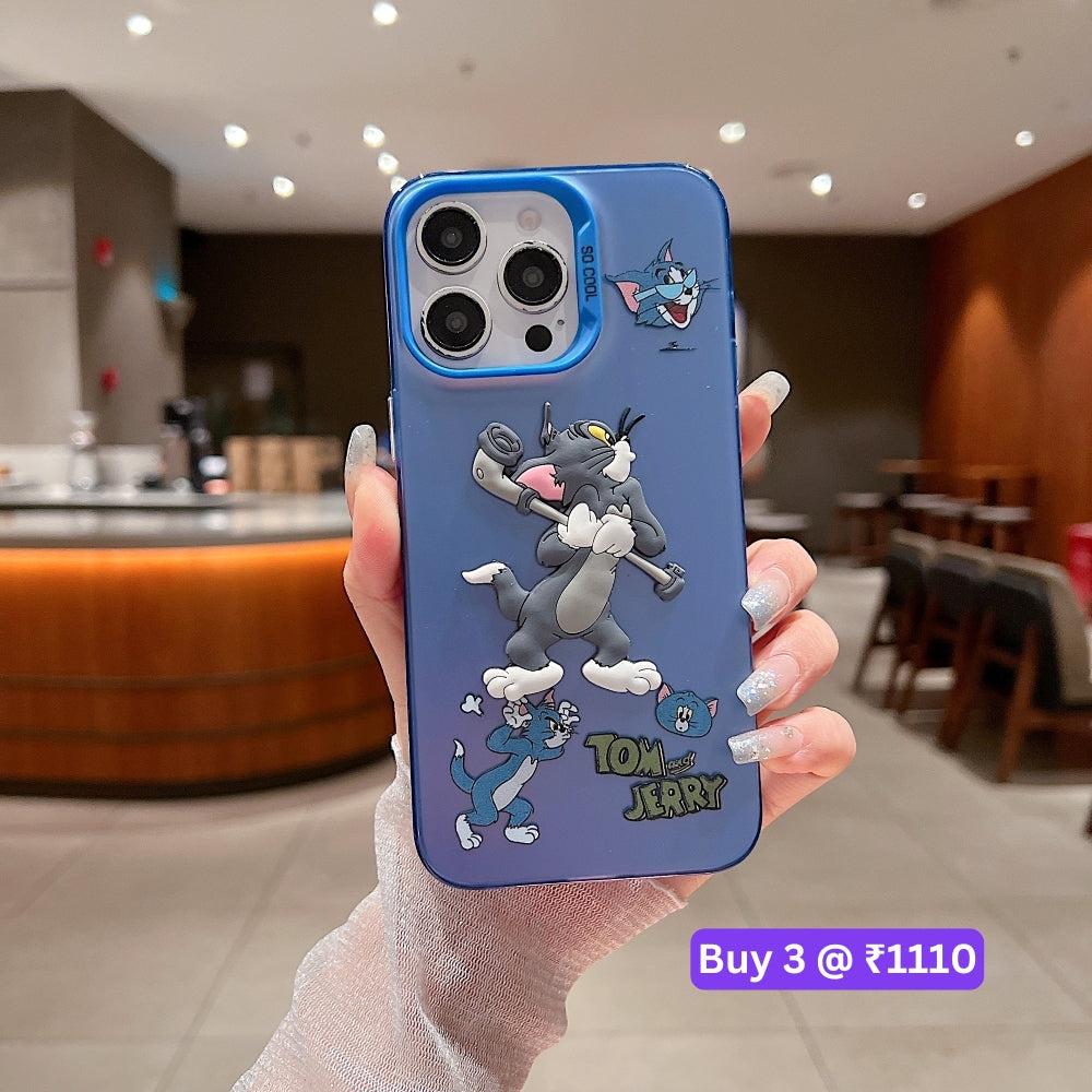 Colorful Printed and 3D Embossed Cartoon Phone Case - Vivo Y200