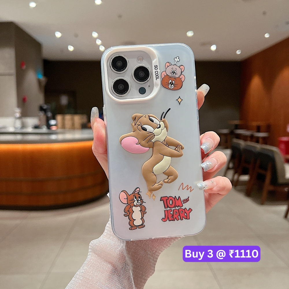 Colorful Printed and 3D Embossed Cartoon Phone Case - Vivo Y200