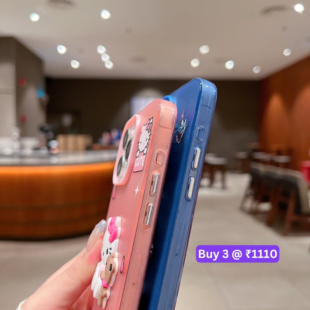 Colorful Printed and 3D Embossed Cartoon Phone Case - Vivo Y200