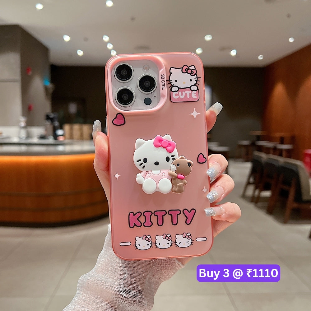 Colorful Printed and 3D Embossed Cartoon Phone Case - Vivo Y200