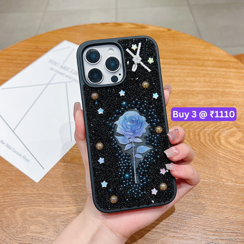 Colorful Rose Bling Studded Diamond PC (Hard) Phone Case - iPhone 16 Plus